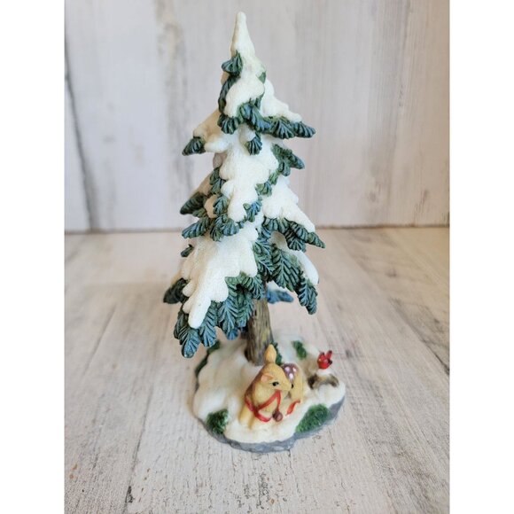 O'well vintage pine tree‎ deer woods Cardinal village accessory Xmas - Picture 3 of 6